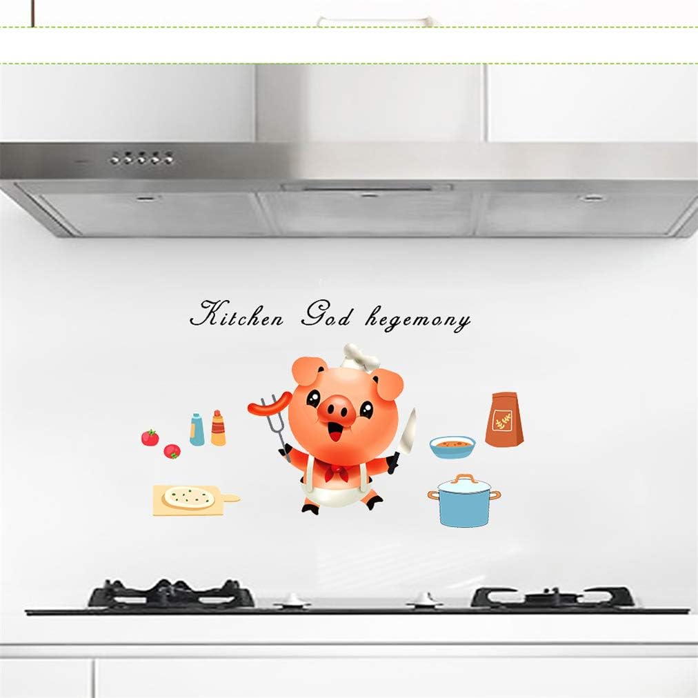 3D Color Wall Stickers Series 1- Kitchen Gad Hegemany, Cute Chef Pig, size 30x90cm nc0038