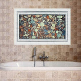 Cobblestone Bathroom Toilet Wall Sticker In 3D Water