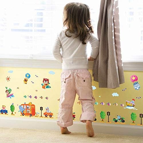 Creative Cartoon Car Wallpaper Kids Room Kindergarten Background Decorative Wall Stickers size 50x70 sk6021