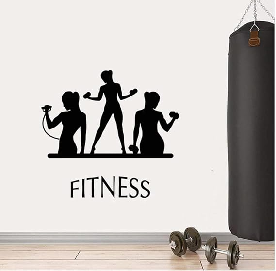 Fitness Wall Decals Sportwoman Sport Girl Home Art Decor Removable Health Inspirational Vinyl Sticker Art size 47x40