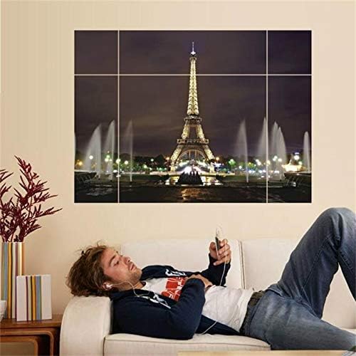 l Huaduo Modern Removable Wall Stickers 3D Window View Large Eiffel Tower Sydney Greek Night City For Living Room Bedroom Home Decoration size 50x70 ay8014axl