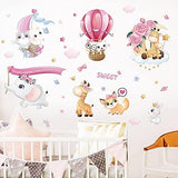 HM71009 Wall Stickers Baby Kids Room Bedroom Background Home Decor Nursery Decals Decoration Cute Animals Sticker