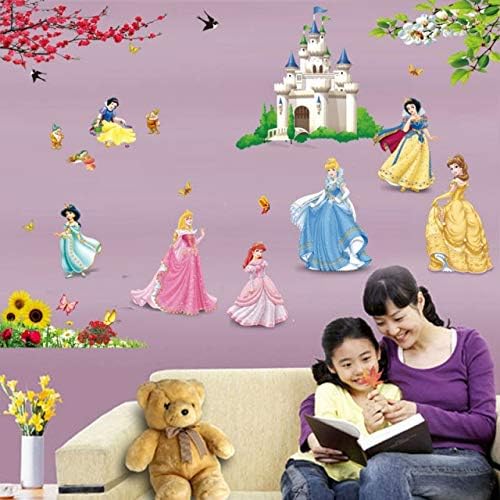 Ufingo Princess Castle Princess and Prince Wall Decals, Children's Room Nursery Removable Wall Stickers Murals ,
