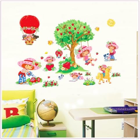 Strawberry girl creative cartoon wall sticker size 50x60 dm570107