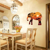 DNVEN 37 inches x 27 inches DIY Elephant Silhouette with Giraffe Lions Animals Wall Stickers Decals Decorations for Children Nursery Kids Room size 60x90 hm92002
