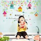 Flower bird nest living room bedroom interior decoration PVC material wall sticker mural size 50x70 sk7094