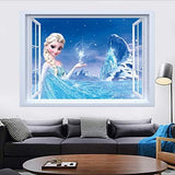 NC5070 3 Frozen Elsa 3D Window View Decal Wall Sticker