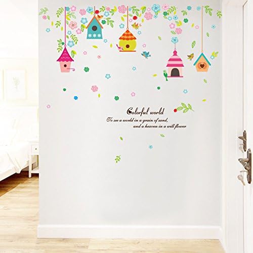 Flower bird nest living room bedroom interior decoration PVC material wall sticker mural size 50x70 sk7094