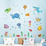 Undersea World Fish Removable Waterproof Wall Sticker For Kids Nursery Baby Room size 50x70 xls7206