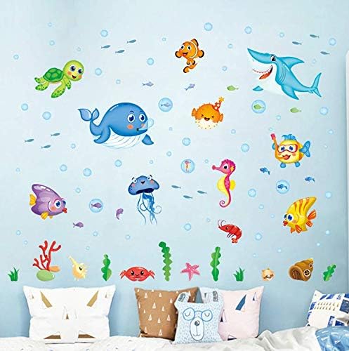 Undersea World Fish Removable Waterproof Wall Sticker For Kids Nursery Baby Room size 50x70 xls7206