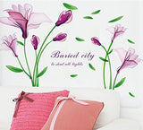 Shiny Purple Flower Wall Sticker | Buy This Elegant Floral Room Decor | YASH845  saize 60x90 dlx6012