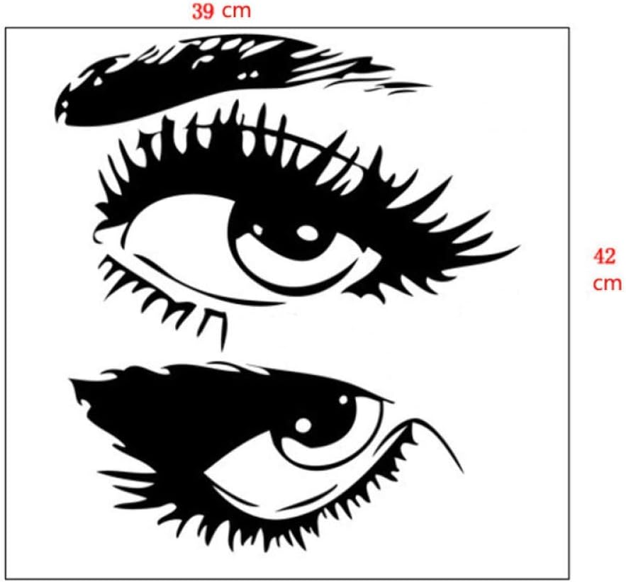 DIY Black Eye Wall Art Sticker Ladies' Eyes Eyelash Decals Home Decor size 35x35  nc111