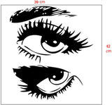 DIY Black Eye Wall Art Sticker Ladies' Eyes Eyelash Decals Home Decor size 35x35  nc111