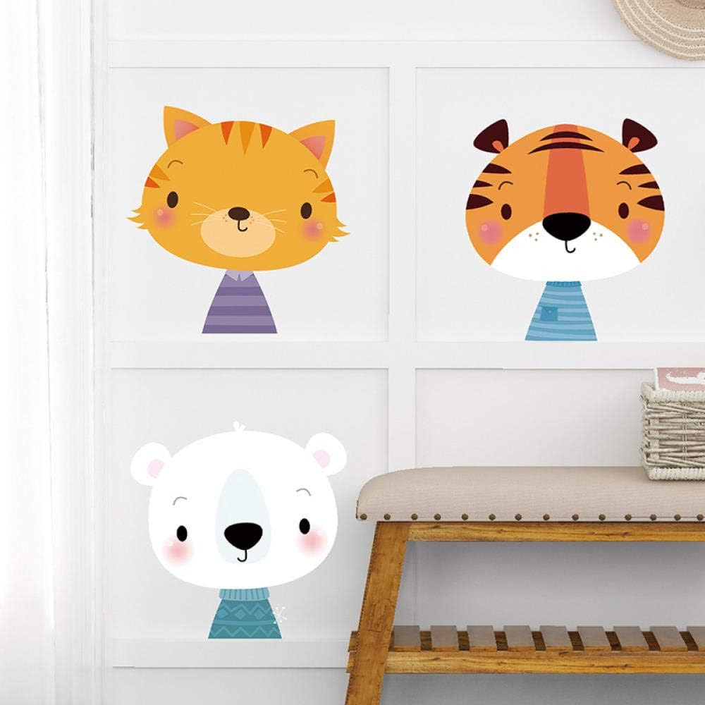 Nursery Wall Décor,Cartoon Animal Tiger Cat Dog Combination Wall Sticker Bedroom Living Room Cabinet Self-Adhesion Decorative Stickers,Wall Stickers for Kids,Kids' Baby Wall Stickers size 50x70 ay70733