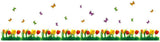 Tulip Flowers Butterflies Wall Stickers Removable Wall Decals Home Decor PVC Art Mural Baby Boys Girls Kids Bedroom Kitchen Decoration Wall Stickers Posters size 50x70 dlx501