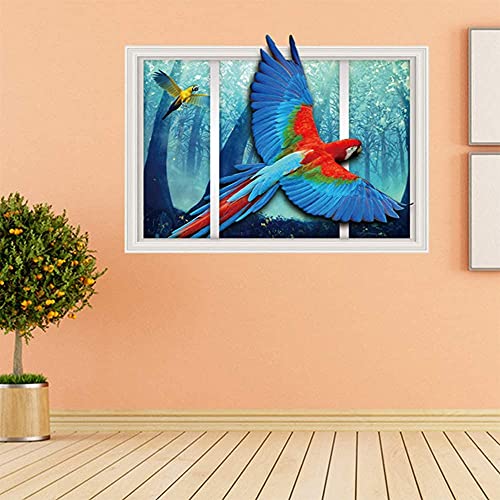 Xh9227Hesily Wall Sticker 3D Animal Removable Wall Decals,Cute cacrtoon Animal Wall Art Stickers,Creative Window Decal for kids'room Living Room Decor (4)