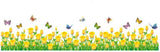 BEST OF BEST Little Yellow Flower Butterflies Baseboard Skirting Line Vinyl Wall Sticker Ay7025