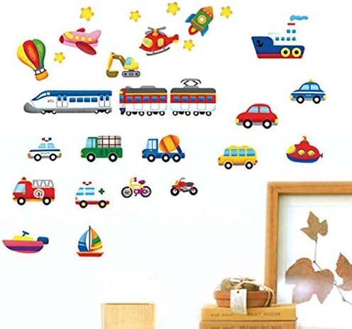 Cute Cartoon Car Removable Waterproof Wall Sticker size 30x60cm