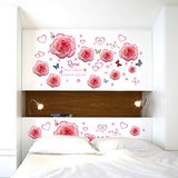 Pink Heart Rose Wall Stick Bedroom Sitting Room Ambry Self - Dip Stick Painting Background Decoration size 50x70 sk7175