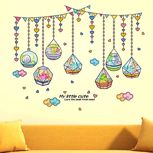 Home Find Succulent Plants Wall Decors Geometric Figure Polyhedron Creative Crystal Bottles Pendants Stickers Pot Flowers Decal Living Room Bedroom Nursery Murals Decoration size 50x70 xls7132