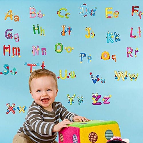 Ay6074 Wall Stickers for Kids Nursery Alphabet Pure Color