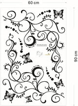 Wall Stickers US Stock Flower Vine Home Decor Lobby Living Room Lounge Bedroom Decal Corridor Stair size  32x58 nc1038