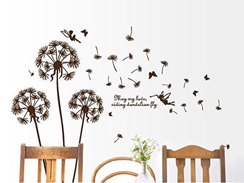 DIY Dandelion Flower Vinyl Wall Sticker For Living Room size 60x90 am9001