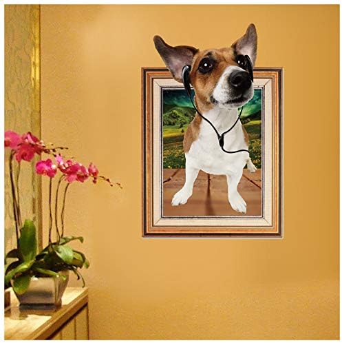 Plus Nao Wall Sticker Dog Photo Frame Picture Frame Trick Art 3D 3D 3D Flying,