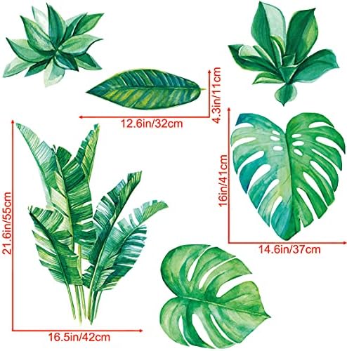 Amaonm Removable 3D Nordic Green Plants Fresh Leaves Wall Decals Nursery Decor Leaf Wall Stickers DIY Wall Art Decor Decoration Sticker for Home Living Room Girls Bedroom Offices Green SK9239