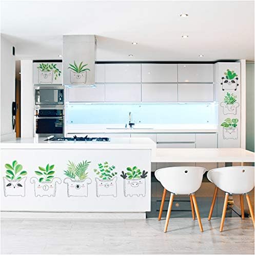 Verde maceta planta pared pegatinas hogar salón salón dormitorio calcomanías armario ventana puerta pegamento decoración size 50x70 sk8018