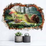 3D solid wall breaking snail home decoration sticker PVC waterproof creative wall stickers XH6244