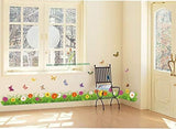 Wall Stickers Decor Skirting line Baseboard Kicking Line Flower Lobby Living Room Dining Room Stair Corridor size 50x70 am5001