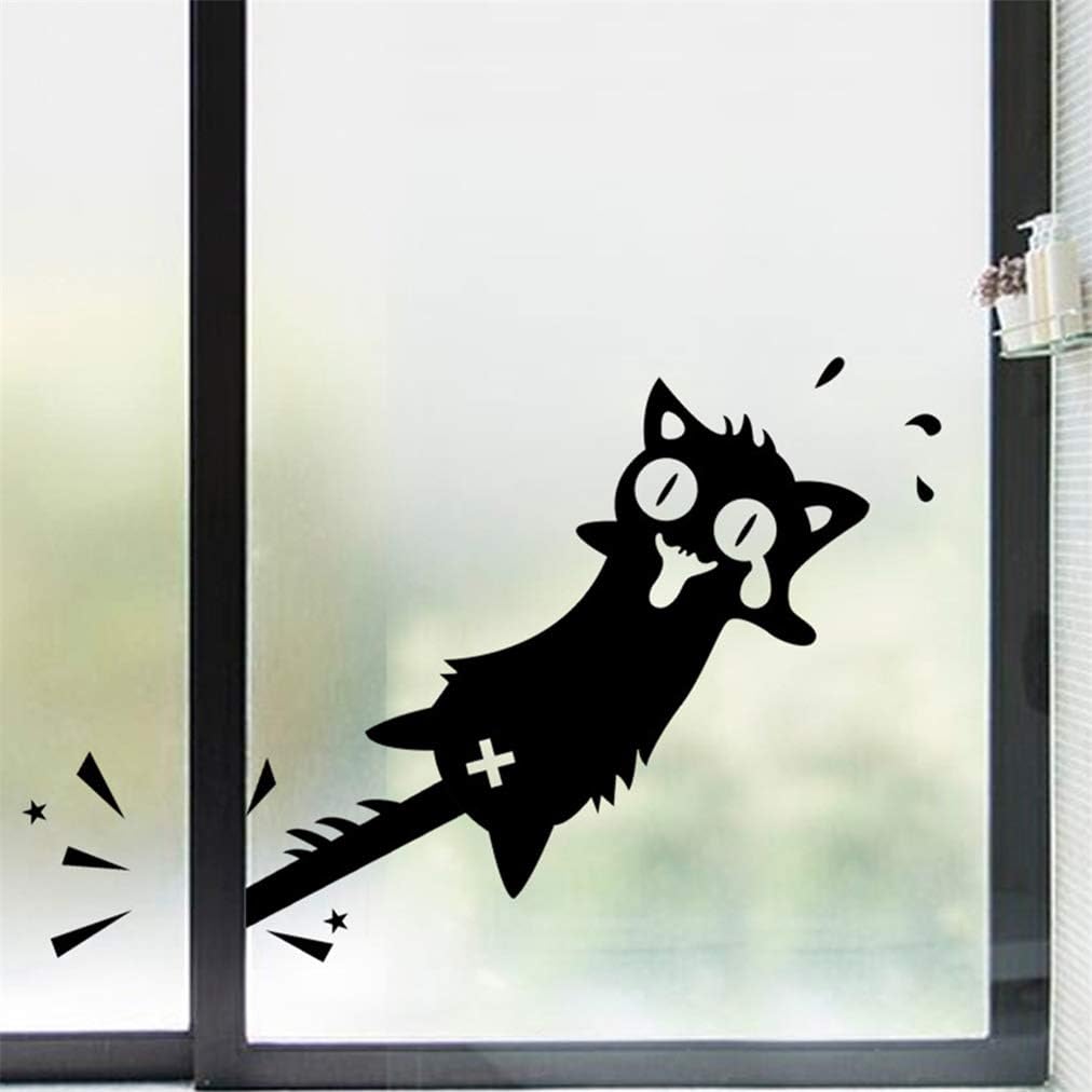 3D Wall Sticker Cat、Cute Cartoon Animals Wallpaper Sticker Decoration School  Living Room Window Bathroom Toilet Refrigerator Kitchen Corridor Waterproof Sticker Poster size 25×43cm nc1209