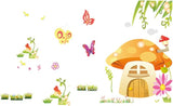 Cartoon Mushroom House Wall Stickers for Living Room Decoration size 60x 90  df5087