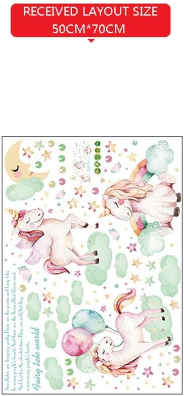 Decorazione Principessa Sognante Unicorno Camera Dei Bambini Ragazza Camera da Letto Adesivi Murali Caldi Sul Comodino size 50x70 sk7163