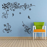 Classical Black Flower Wall Art Living Room Floral Wall Stickers Home Decorations Plant Wall Decals size 50x70 hnc027