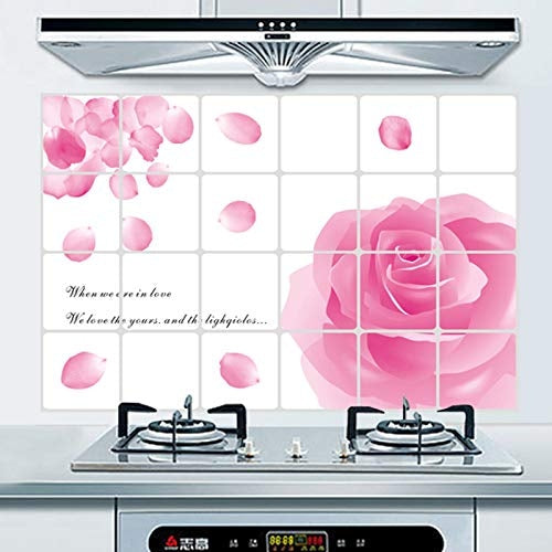 Kitchen Oil Proof Wall Sticker Heat Resistant Waterproof Self Adhesive Backsplash Cover for Kitchen Wall Protection