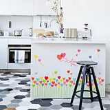 DNVEN 37 inches x 11 inches Love You Hearts Balloon Baseboard Stripe Window Glass Wall Decals Stickers Murals Removable Bedroom Nursery Kindergarten Children's Hospital size 50x70 sk7098