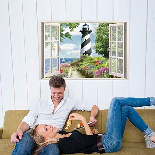 NC5070- 8  Room Bedroom Entrance Window Fake TV Background Wall Stickers