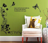 Butterfly Wall Sticker Black Vinyl Wall Art Floral Wall Paper PVC Removeable Wall Decor AY-817