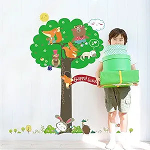 Sk9055 Squirrel Tree Wall Sticker