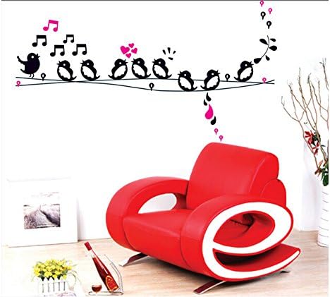 love Birds Music Wall Sticker House Wall Sticker Removable Living Room Wallpaper Bedroom Kitchen Art Painting Sticks  size 50x70 dm570024