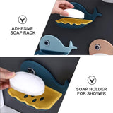 Whale Fish Shaped Soap Holder for Bathroom |  Wall Mounted Soap Bar, Holder Rack for Shower Wall, Kitchen, Bathroom - random color(1 PC)