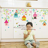 Flower bird nest living room bedroom interior decoration PVC material wall sticker mural size 50x70 sk7094