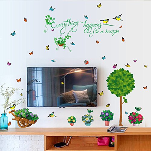 Green Garden PVC Wall Stickers Living Room Bedroom Children's Room Background Decoration size 50x70 sk7083