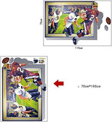 Winahppyhome 3D Fake Window Rugby Sports Wall Stickers for Bedroom Living Room Background Wallpaper Removable Home Decor Decals size 70x100 ay8010xl