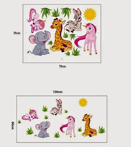 NC5070-10 Cartoon Animals Wall' Wall Sticker
