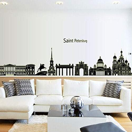 Diy Wall Stickers Landscape Building Living Room Wall Decals Wallpaper size abq9625