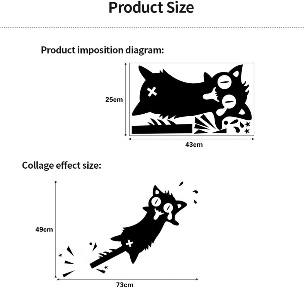 3D Wall Sticker Cat、Cute Cartoon Animals Wallpaper Sticker Decoration School  Living Room Window Bathroom Toilet Refrigerator Kitchen Corridor Waterproof Sticker Poster size 25×43cm nc1209