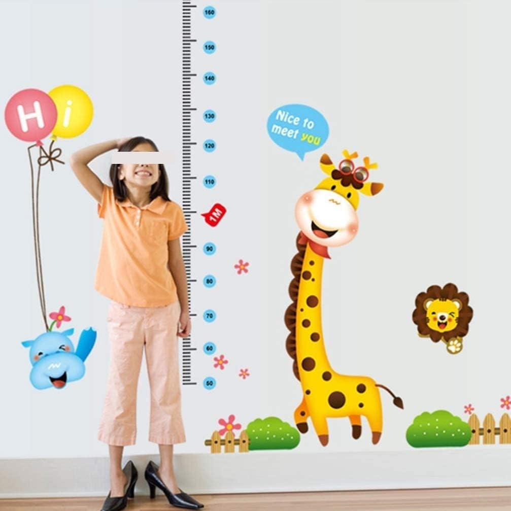 Giraffe Height Chart Measurement Design Removable Wall Sticker Decal Decor size 60x90  xh6014a kids Sticker